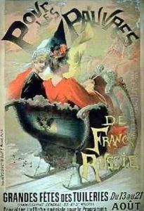Advertisement for The Grandes Fetes des Tuileries For The Poor of France Russia Paris by Gaston Noury