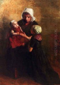 Playing With Little Sister by Albert Neuhuys