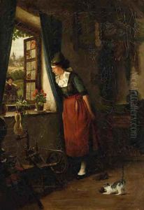 Peeking out the Window by Albert Neuhuys