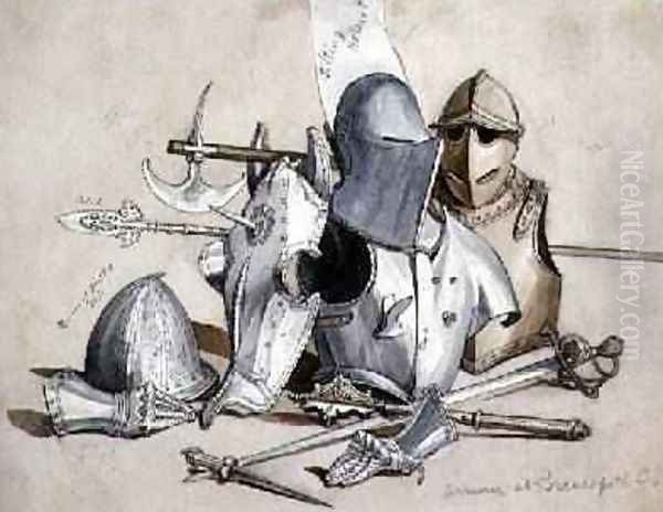 Armour at Brancepeth Castle Durham 1818 - view 1