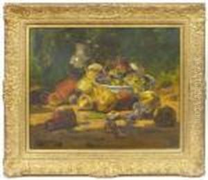 Still Ife With A Top Of Fruit. by Georges Jeannin