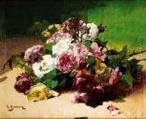 Le Bouquet De Roses, Circa 1890 by Georges Jeannin