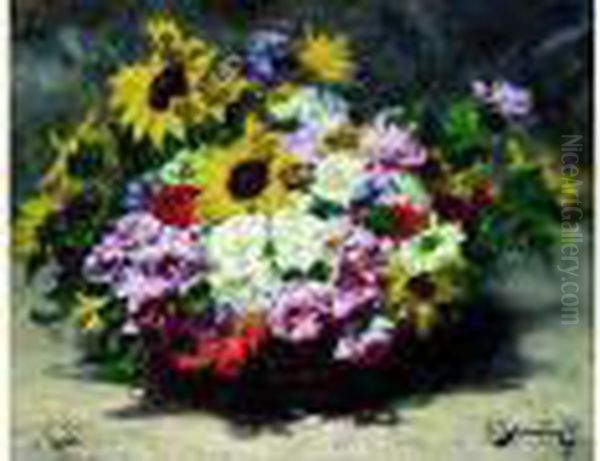 Panier De Roses, Glaieuls, Tournesols - view 1