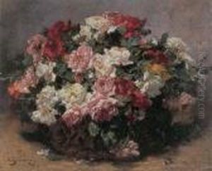 Basket Of Roses by Georges Jeannin