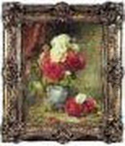 Nature Morte Au Vase De Roses by Georges Jeannin