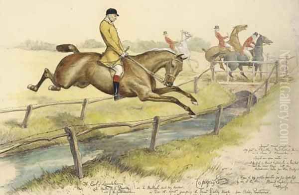 Lord Lonsdale jumping the Great Dalby Brook - view 1