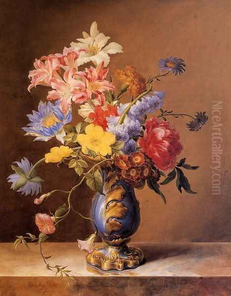 Flowers In A Blue Vase - view 1