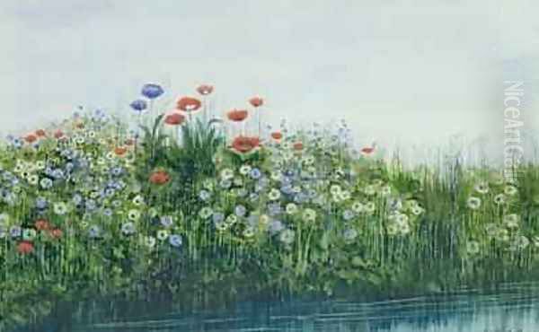 Poppies by a Stream - view 1