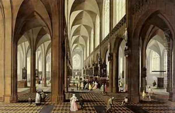 Interior of Antwerp Cathedral 1650 - view 1