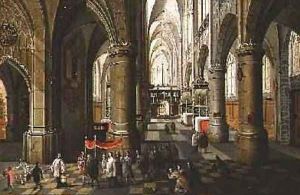 The Interior of a Cathedral with a Procession