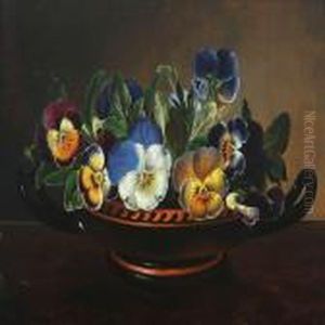 Still Life With Flowers In An Earthenware Bowl On A Table Still Life With Flowers In An Earthenware Bowl On A Table
