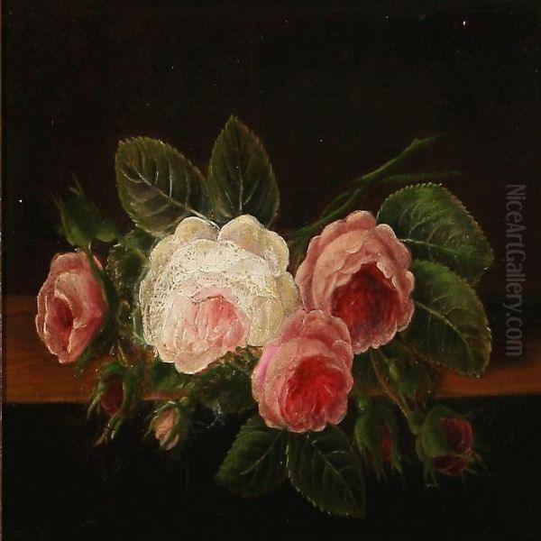 Pink Roses On A Sill - view 1