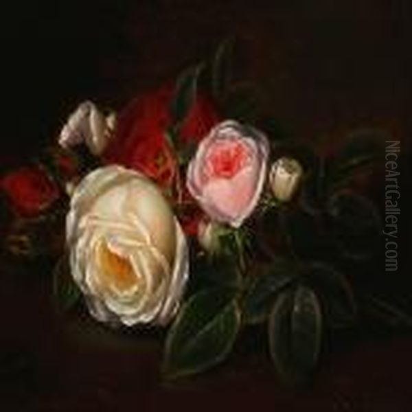 A Bouquet Of Red And White Roses - view 1
