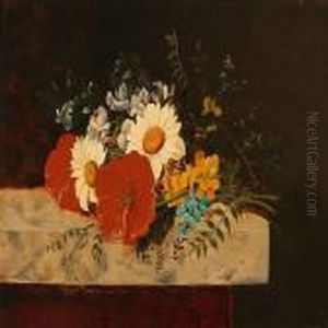 A Bunch Of Flowers On A Sill