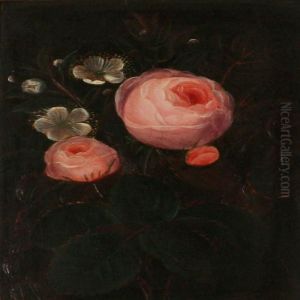 Pink Roses And Cherry Flowers