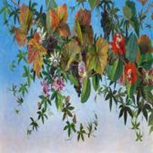 Vine,
Grapes And Passionflower by I.L. Jensen