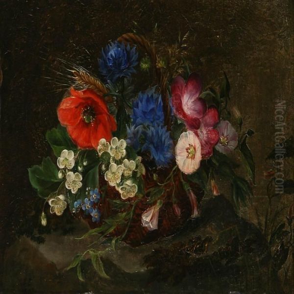 Colourful Flowers In A Basket - view 1