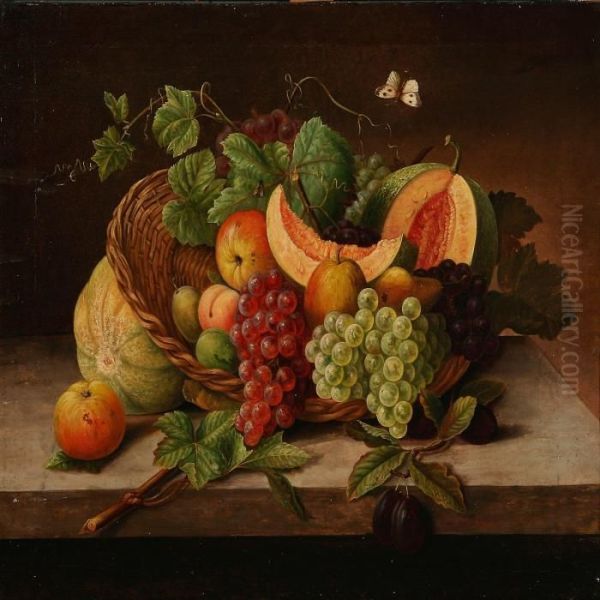Still Life With Fruits On A Stone Frame - view 1