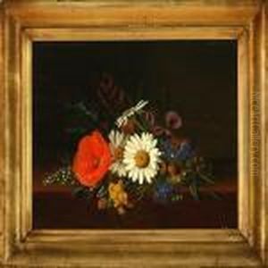 Flower Bouquet On A Stone Frame