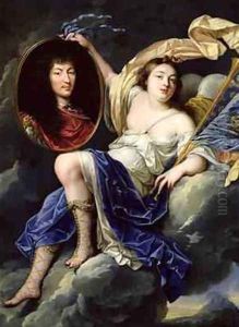 Fame Presenting a Portrait of Louis XIV 1638-1715 to France by Jean Nocret I