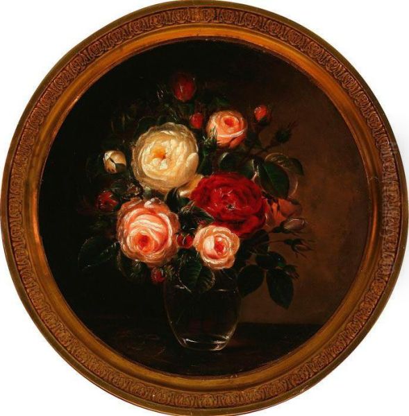 Rose Bouquet In A Vase On A Table - view 1
