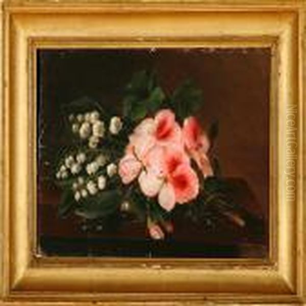 Pink Roses And White Flowers On A Window Still - view 1