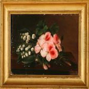 Pink Roses And White Flowers On A Window Still
