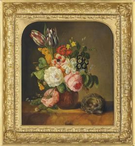 Still Life With Roses And Tulips by Johan Laurentz Jensen