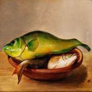 Colourful Fish On A Dish by Johan Laurentz Jensen