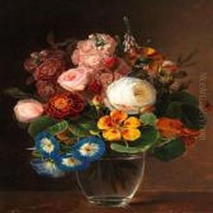 A Bunch Of Colourful Flowers In A Vase A Bunch Of Colourful Flowers In A Vase