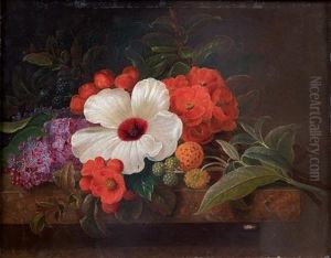 Jetee De Fleurs Sur Un Entablement