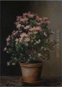 Still Life Af Blomster I En Terracotta Krukke (still Life Offlowers In A Terracotta Pot) by Johan Laurentz Jensen