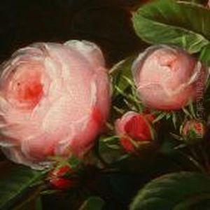 Pink Roses by Johan Laurentz Jensen