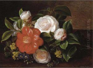 Still Life Of Camellia And Roses
