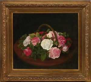 Blumenstilleben Mit Rosenkorb Blumenstilleben Mit Rosenkorb