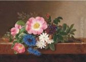 Summer Flowers On A Marble Ledge