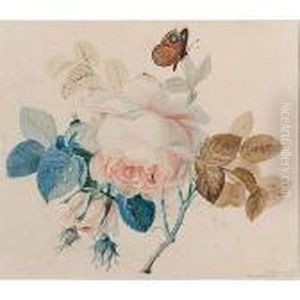 A Butterfly On A Rose by Johan Laurentz Jensen