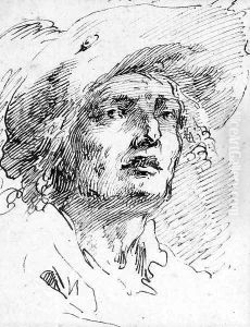 The Head Of A Man Wearing A Hat by Pietro Antonio Novelli