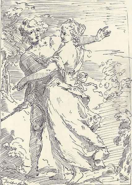 A shepherd restraining a maiden - view 1