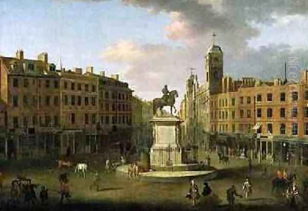 Charing Cross with the Statue of King Charles I and Northumberland House 1750 - view 1