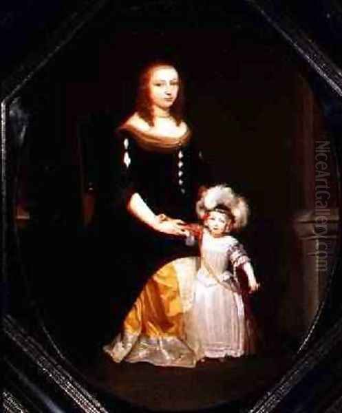 A Mother and Daughter in an Interior - view 1