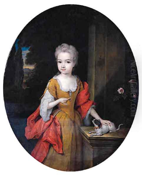 Portrait of Henriette Bentinck (1705-1792), later Countess of Clan Brassill, standing small three-quarter length, on a terrace - view 1