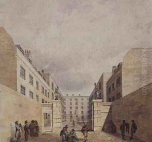 View of the East India Companys warehouses from Cutler Street 1836