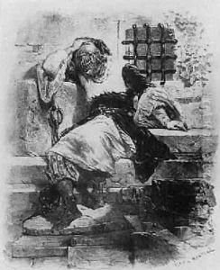 The Man in the Iron Mask in his Prison by Celestin Francois Nanteuil
