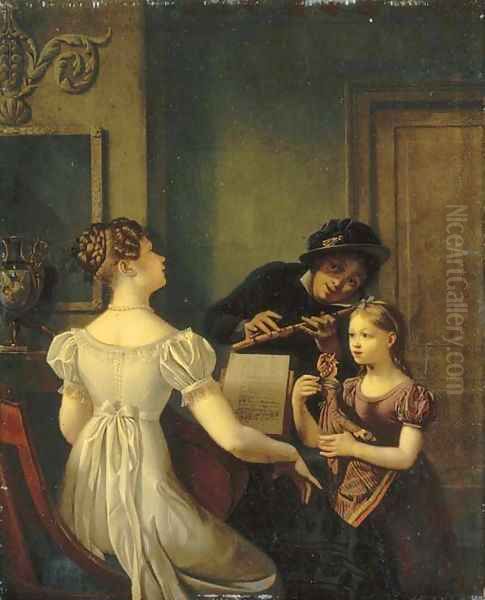 Elegant company playing music in an interior - view 1