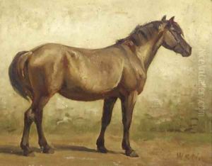 A brown horse by Willem Carel Nakken