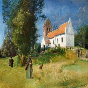 View Of Tibirke Church by Viggo Johansen