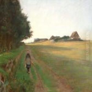 A Girl On A Track by Viggo Johansen