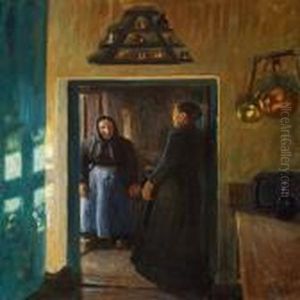 Interior From Skagen With Two Women In A Doorway Interior From Skagen With Two Women In A Doorway