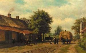 Dorpsweg in Noord Brabant (Aarle Rikstel bij Helmond) by Willem Carel Nakken